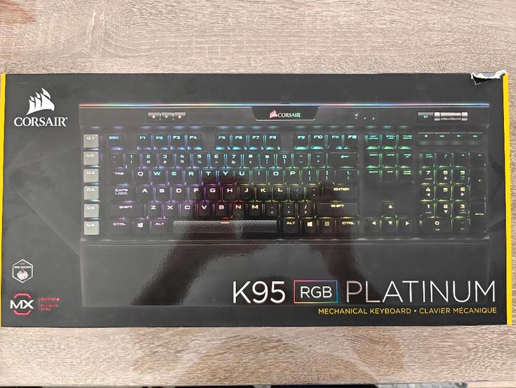 Corsair K95 RGB Platinum Cherry MX Brown (QWERTY), Computers en Software, Toetsenborden, Gebruikt, Qwerty, Bedraad, Ophalen