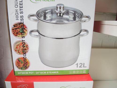 Couscous/stoompan 24 cm, Huis en Inrichting, Keuken | Potten en Pannen, Nieuw, Overige typen, Inductieplaat, Keramische plaat