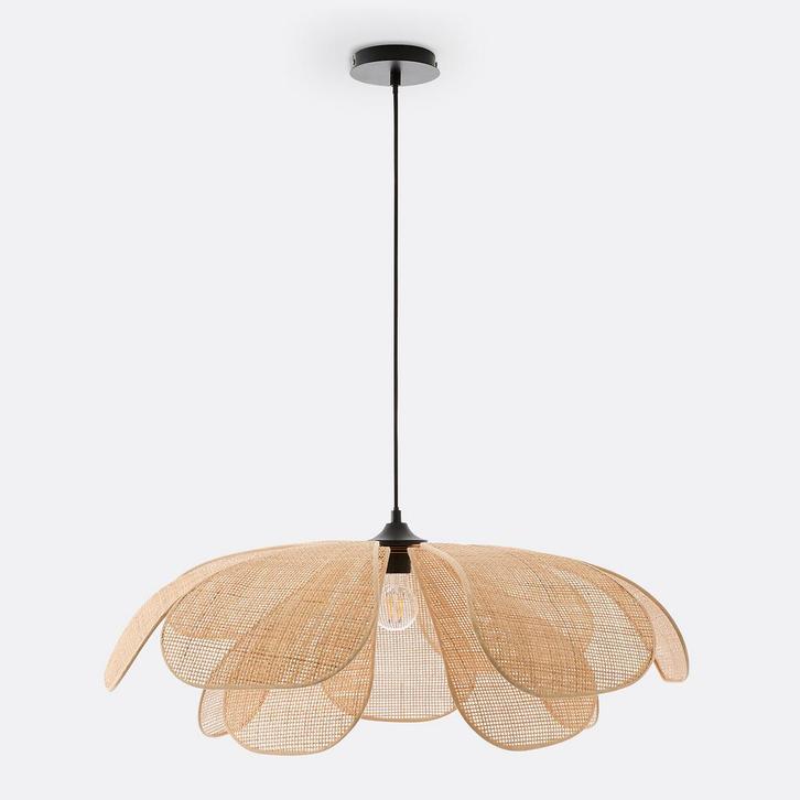 Hanglamp in rotan, Huis en Inrichting, Lampen | Hanglampen, Zo goed als nieuw, Ophalen of Verzenden