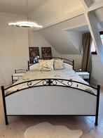 Bed uit zwart mat metaal 1m60 x 2m00, Huis en Inrichting, Ophalen, Zwart, Tweepersoons, Modern rustiek