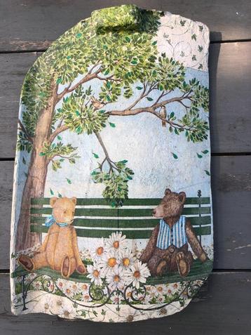 Vlaamse lichtgele terracottategel transfer teddybeer beschikbaar voor biedingen