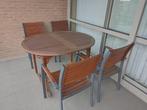Tuinset Meranti En Met 4 Meranti Stoelen 120 CM X 98 CM !!!, Tuin en Terras, Ophalen, 4 zitplaatsen, Gebruikt, Teakhout