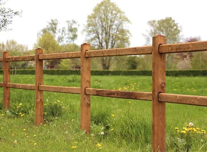 22. Omheining | houten omheining | doorsteek omheining, Dieren en Toebehoren, Stalling en Weidegang, Weidegang, 4 paarden of pony's of meer