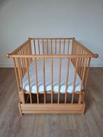 Houten babypark/box, Kinderen en Baby's, Ophalen, Gebruikt, Rechthoekig, In hoogte verstelbaar