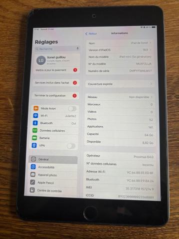 iPad mini Generation 5 64 G + cellular (GSM) beschikbaar voor biedingen