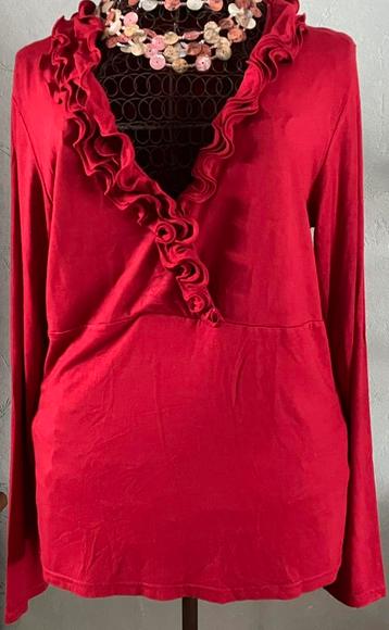 Senso 44 Mooi warm wijnrood frivool shirt/blouse beschikbaar voor biedingen
