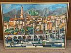 Kader kunst schilderij - Haven Menton Frankrijk, Antiek en Kunst, Ophalen