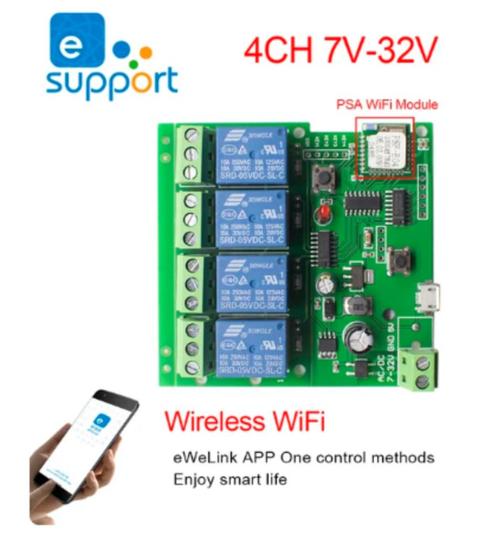 wifi 4ch relais module werkt via Ewelink software (sonoff), Electroménager, Électroménager & Équipement Autre, Neuf, Enlèvement ou Envoi
