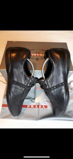 Prada Sneakers- Zwart leder - Maat 42,5/43, Zwart, Ophalen of Verzenden, Zo goed als nieuw, Sneakers
