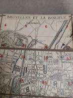 Plattegrond op stof, van Brussel en de buitenwijken 06/1895, Ophalen of Verzenden