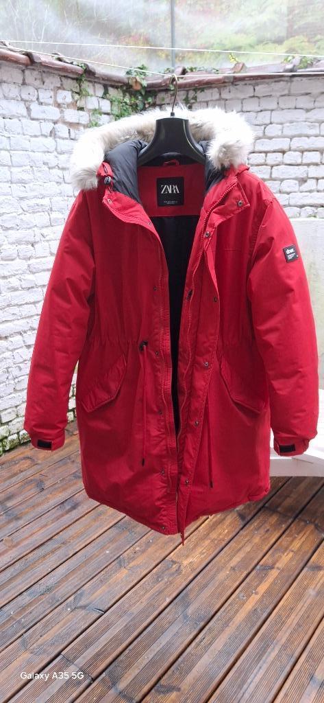 Parka voor heren, groot donsjack, Kleding | Heren, Jassen | Winter, Gedragen, Maat 48/50 (M), Rood, Ophalen of Verzenden