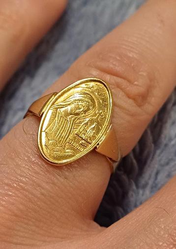Gouden religieuze ring Maria