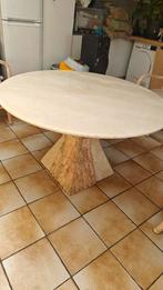 Eettafel in travertin 130cm diameter, Ophalen, Zo goed als nieuw