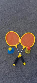 Badmintonset voor beginners, 2 grote pluimpjes en raketten, Kinderen en Baby's, Zo goed als nieuw, Ophalen