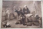 David Teniers zeefdruk 'le medicin de village', Antiek en Kunst, Ophalen of Verzenden