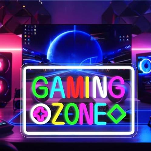 Gaming Zone  LED neonlicht SNELLE GRATIS LEVERING, Huis en Inrichting, Woonaccessoires | Wanddecoraties, Nieuw, Verzenden