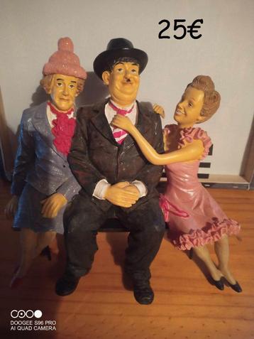 5 statuettes Laurel & Hardy et Charlie Chaplin beschikbaar voor biedingen