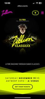 Duo-ticket Zillion CLASSXXX – ZIP ZONE 15 november, Tickets en Kaartjes, Twee personen, November