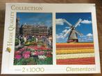 Clementoni 2 x 1000 Brussel en molen Holland, Ophalen of Verzenden, 500 t/m 1500 stukjes, Gebruikt, Legpuzzel