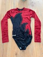 Maillot turnpak velours rood zwart Aviga maat 14 jaar 164, Ophalen of Verzenden, Zo goed als nieuw, Turnpak(je), Rood