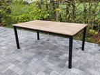 Teak tuintafel met aluminium poten., Ophalen, Gebruikt, Aluminium