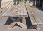 Tuintafel met bank 300x90x80, Tuin en Terras, Tuintafels, Ophalen, Rechthoekig, Hout