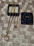 Vergulde vintage ketting met hart hangertje, Enlèvement ou Envoi