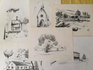 6 stuks gesigneerde prenten van Alfons Stels beschikbaar voor biedingen