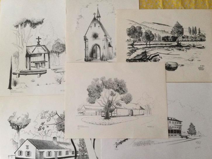 6 stuks gesigneerde prenten van Alfons Stels, Antiek en Kunst, Kunst | Etsen en Gravures, Ophalen of Verzenden