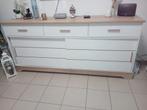 Witte commode met 3 laden + 2 schuifdeuren, 3 of 4 laden, Ophalen, Gebruikt