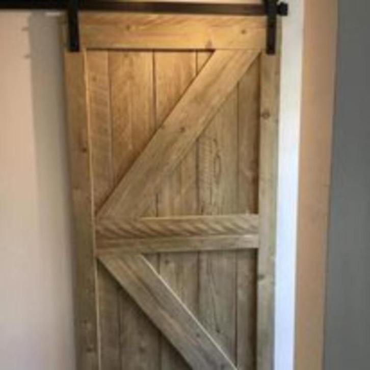 Steigerhouten schuifdeur op maat, Bricolage & Construction, Châssis & Portes coulissantes, Neuf, Enlèvement
