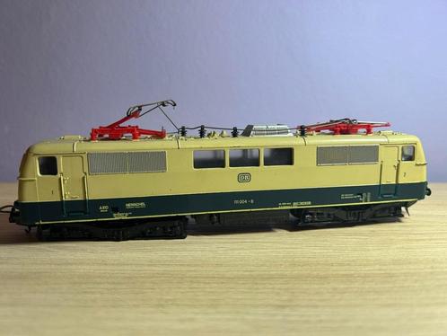 Locomotive "Lima" Br 111 004-8 "DB" beige/vert, Hobby & Loisirs créatifs, Trains miniatures | HO, Utilisé, Locomotive, Lima, Enlèvement ou Envoi
