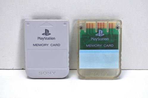 2x PS1 Originele Memory Cards SONY Wit + Clear Crystal (2J), Games en Spelcomputers, Spelcomputers | Sony Consoles | Accessoires