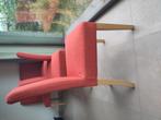 6 eetkamerstoelen oranje met houten poten, Huis en Inrichting, Stoelen, Ophalen, Zo goed als nieuw