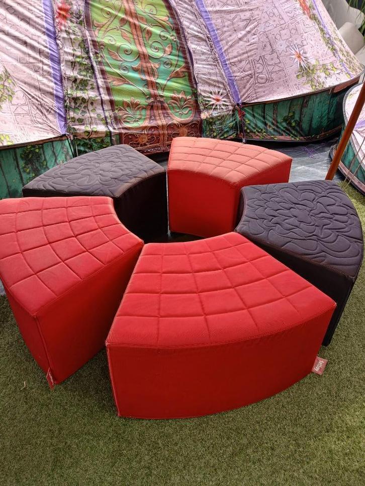 5 stuks Fatboy poef 1st avenue block red & black rood zwart, Tuin en Terras, Ligbedden, Zo goed als nieuw, Ophalen