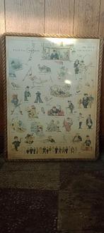 Poster sur bois Roger Mekel,caricature batellerie, 48x53, n1, Enlèvement, Utilisé, Autres sujets/thèmes