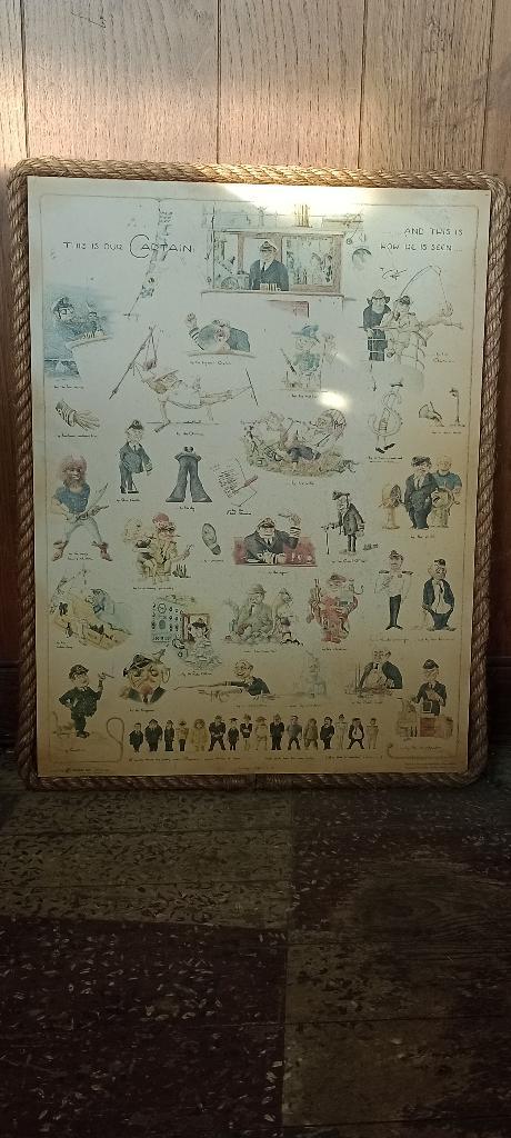 Roger Mekel,spotprent voor waterscoters,48x53,poster op hout, Verzamelen, Posters, Gebruikt, Overige onderwerpen, Ophalen