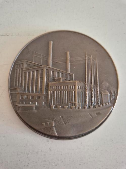 Medaille Vijftigste verjaardag Belgische elektriciteit 1901/, Postzegels en Munten, Edelmetalen en Baren, Ophalen of Verzenden
