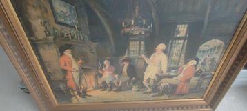 Olie schilderij op doek de pijprokers Frank Moss Bennett  beschikbaar voor biedingen