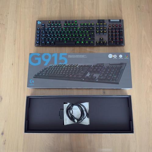 Logitech G915 - Draadloos Mechanisch Toetsenbord, Computers en Software, Toetsenborden, Zo goed als nieuw, Azerty, Draadloos, Gaming toetsenbord