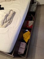 Ikea Malm bed (incl matras, 2 kussens en donsdeken), Ophalen, Gebruikt, Bruin, Tweepersoons