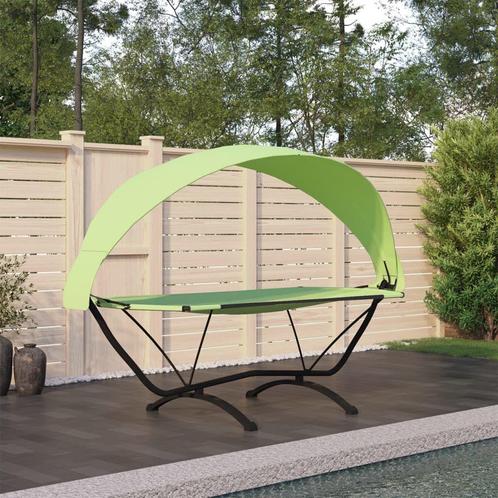 Loungebed met luifel staal., Tuin en Terras, Ligbedden, Nieuw, Metaal, Verrijdbaar, Ophalen