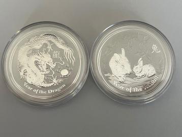 2 zilveren munten van 2oz Lunar Serie II, Enlèvement