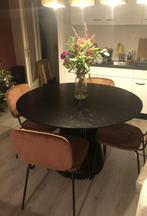 Moderne ronde zwarte eettafel 120 cm, Maison & Meubles, Tables | Tables à manger, Comme neuf, 100 à 150 cm, Modern/Scandinavisch/Japandi