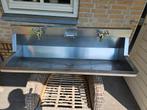 wasbak/wastrog/spoelbak Inox Intersan 1.20 m 2 mengkranen, Doe-het-zelf en Bouw, Sanitair, Ophalen, Zo goed als nieuw, Inox, Wastafel