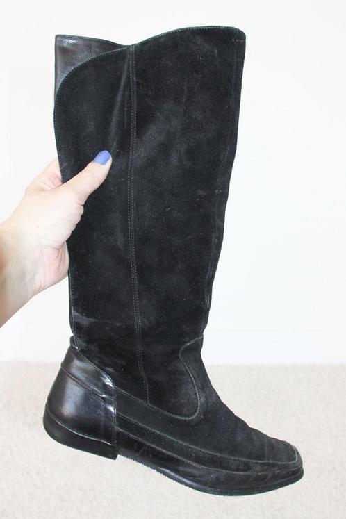 Suede Floris Van Bommel Laarzen - 31 (Maat 38½) € 65,-, Kleding | Dames, Schoenen, Zo goed als nieuw, Hoge laarzen, Zwart, Verzenden