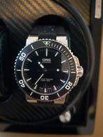 Oris Aquis Date horloge - 43.5 mm - zwarte wijzerplaat, Handtassen en Accessoires, Polshorloge, Kunststof, Zo goed als nieuw, Ophalen