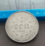 België 1987. Zilveren 5 Ecu Munt, Postzegels en Munten, Ophalen of Verzenden