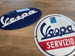 2 Vespa emaille borden, Fietsen en Brommers, Ophalen, Zo goed als nieuw