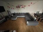 Mooi salon in L vorm met bed functie en opbergbak, Ophalen, Zo goed als nieuw, Stof